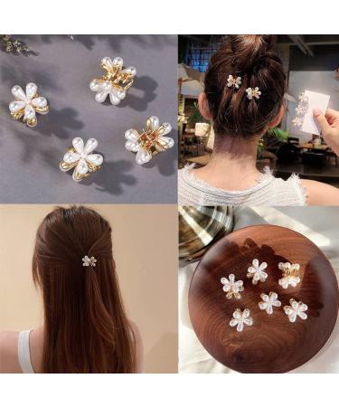 AUONY 10PCS Mini Pearl Hair Clips - Small Flower Wedding Artificial Pearl Hair Accessories for Women Girls - Mother's Day Gift (White) - Buy Online on GoSupps.com
