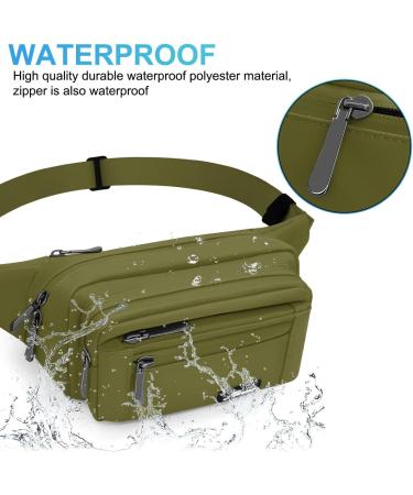 Retee Bellbag Waterproof Hip Pocket - 5 Pocket Breast Bag for Men & Women | Ideal for Outdoor Travel & Hiking (A-Green) - Buy Online on GoSupps.com