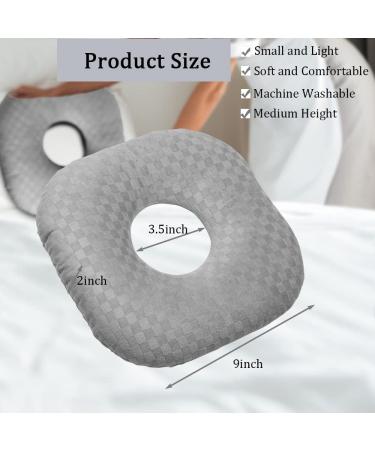Ear Piercing Pillow for Side Sleepers - O-Shaped Side Sleeping Pillow with Ear Hole for CNH, Ear Pain, Pressure Sores - Gray - Buy Online on GoSupps.com