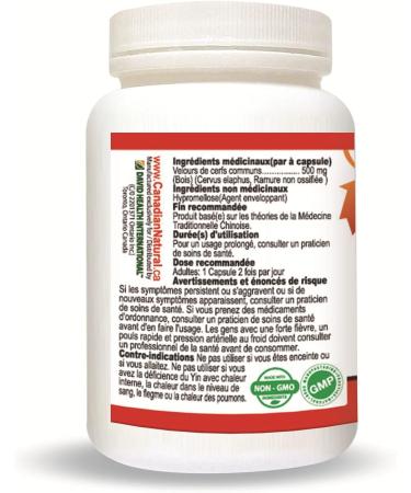 Nutridom Velvet Elk Antler 500 mg 100% Canadian Freeze-Dried Non-GMO NO Additives Gluten Free Made in Canada (30 Veggie capsules) - Buy Online on GoSupps.com