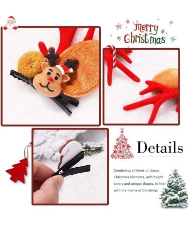 Evlry Christmas Hair Clip Set Reindeer Hair Barrettes Santa Hair Clips Christmas Tree Hair Accessories Gift Set Party Festival Hair Decor for Kids Adults(Set of 4) (Red) - Buy Online on GoSupps.com