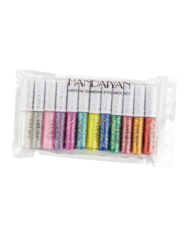 Mikinona 12pcs Liquid Eyeliner Eye Shadow Eyeshadow Glitter Eyeliner Shinny Eyeliner