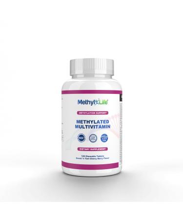 Methyl-Life Methylated Multivitamin Chewable Multi with Active Folate (Cerebrofolate ) & B12 High Absorption Vegan Non-GMO Gluten-Free | 120 Tablets