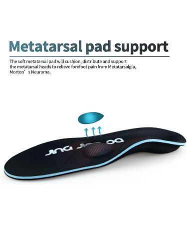 DACAT Orthopedic Shoe Inserts for Heel Spur Relief - Men's & Women's Insoles for Flat Feet & Plantar Fasciitis - EU Size 35-36 - Black - Buy Online on GoSupps.com