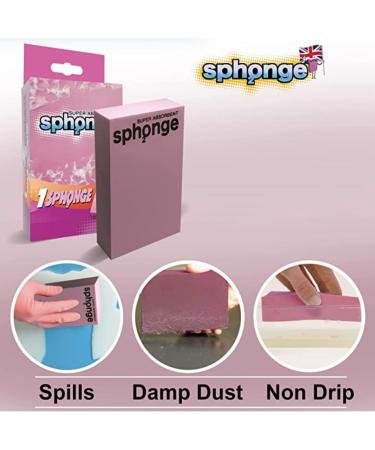 SPH2ONGE Super Absorbent Pink Block Sponge - Ultimate Cleaning Sponge and Cloth - Buy Online on GoSupps.com