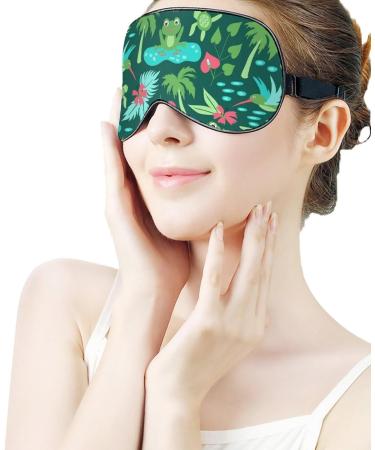 Tropical Jungle Sleep Mask - Adjustable Eye Cover for Sleeping, Blocks Light - Men and Women - Buy Online on GoSupps.com