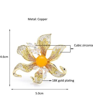 Pin Jewelry Gifts for Women Ladies Fashion Accessories Ladies Elegant Flower Brooch Wedding Party Brooch Flower Shaped Brooch Brooches & Pins - Buy Online on GoSupps.com