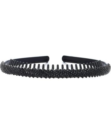 Shop Elegant Black Rhinestone Cluster Hair Headband | Sparkling Rhinestones for Every Occasion - Buy Online on GoSupps.com