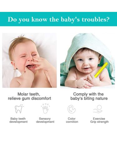 Baby Bite Tube - Silicone Chewing Toys for Sensory Exploration & Tooth Relief | 2 Pack (Yellow & Green) - International Shipping - Buy Online on GoSupps.com