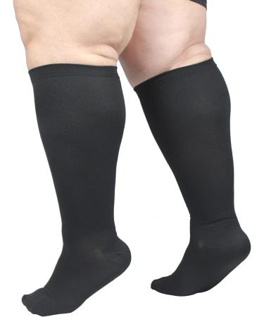 1/3 Pair Compression Socks for Wide Calf - Flight Socks for Men & Women | Extra Large Circulatory Support - Ideal for Nurses Running Pregnancy - Black 4XL - Buy Online on GoSupps.com