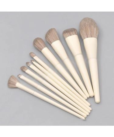 DFHBFG 10-Piece Wooden Handle Makeup Brush Set - Large Powder Eye Shadow Blush & High Gloss Brushes for Flawless Application | International Shipping Available - Buy Online on GoSupps.com
