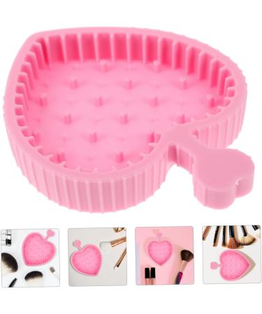 DOITOOL Makeup Brush Cleaning Pad Cleaning Tools Makeup Brush Cleaners Makeup Brush Cleaner Mat Heart Brush Cleaner Pad Mat for Brush Cleaning Brush Cleaning Mat Gloves Silica Gel Make up 12x9cm Pink - Buy Online on GoSupps.com