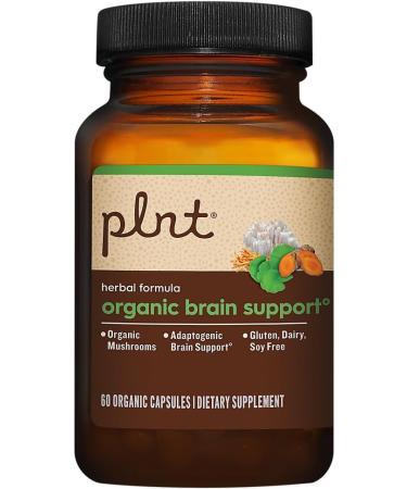 plnt Organic Brain Health Support - Herbal Formula with Organic Mushrooms (60 Capsules) - Buy Online on GoSupps.com