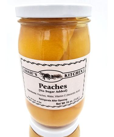 Annie's Amish Kitchen Pickled Peaches - No Sugar Added, All-Natural, Handmade - 2 Pack, 16oz Jars - Buy Online on GoSupps.com