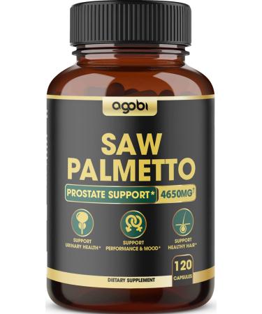 Saw Palmetto Prostate Support Supplement 8in1 Equivalent 4650mg With Ashwagandha  Turmeric Curcumin  Ginger  Nettle Leaf  Holy Basil & More - 120 Vegan Capsules