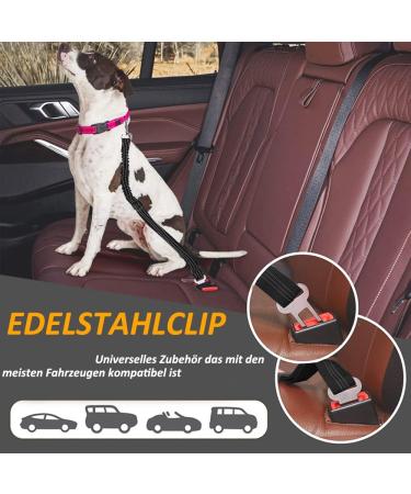 Premium Adjustable Dog Seat Belt - 2 Pieces Durable Black Car Safety Harness for Dogs - Buy Online on GoSupps.com