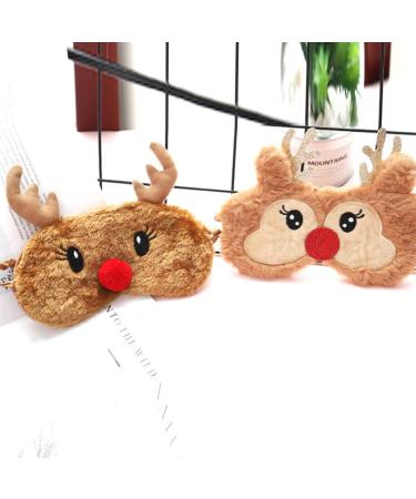 SUPVOX 2pcs Plush Reindeer Eye Masks - Perfect for Christmas, Parties, Travel and Sleep - Buy Online on GoSupps.com