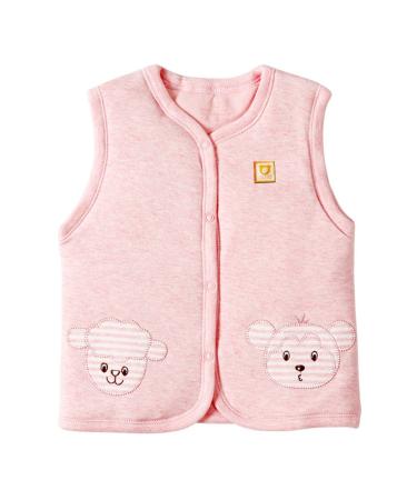 XYIYI Baby Warm Jacket Cotton Vest Unisex Infant Toddler Padded Waistcoat 3-6 Months Pink