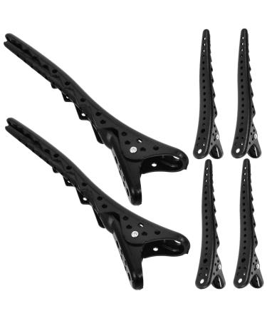 HAPINARY 6pcs Billed Hair Clips Non Slip Hair Clamp Hairdresser Clips Hair Barrettes Hair Pin Black Abs
