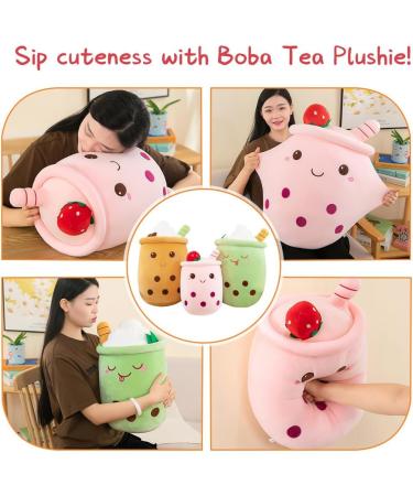 Bubble Tea Plush Pillow - Giant Boba Stuffed Animal Toy for Boba Lovers (Green 35cm) - Buy Online on GoSupps.com