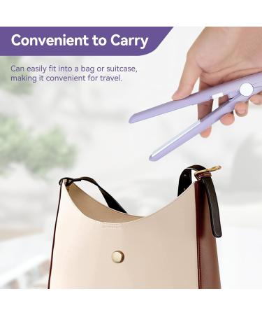 2-in-1 Mini Hair Smooth Flat Iron & Curling Iron - Portable Ceramic Hair Curler for Women & Short Hair - EU Plug (Purple) - Buy Online on GoSupps.com