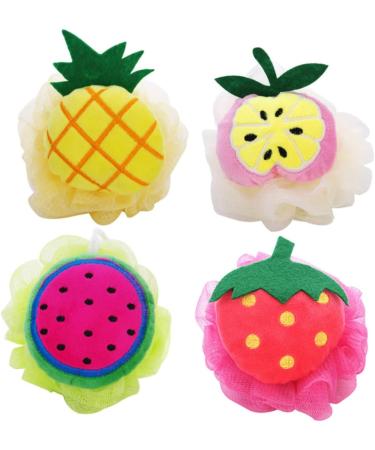NOLITOY 4pcs Large Bath Ball Pouf Sponge - Cute Mesh Shower Flower for Spa & Relaxation - Buy Online on GoSupps.com