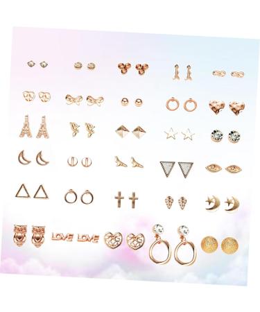 Adorainbow 30 Pairs Ladies Suits Stud Post Earrings for Women Moon Earrings Gold Filled Earrings Womens Earrings Animal Moon Star Shape Earrings Geometric Ear Rings Miss Small and Fresh - Buy Online on GoSupps.com