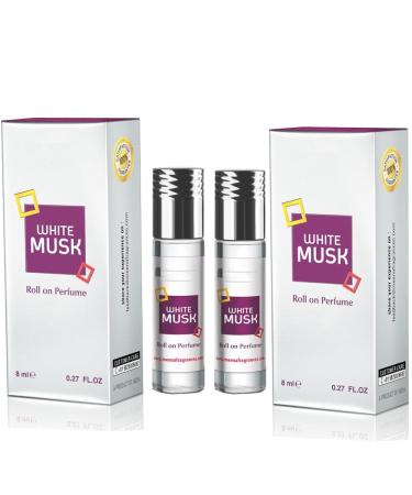 White Musk Perfume Roll On | Alcohol Free Long Lasting Musk Perfume for Women and Men | Hypoallergenic Travel Size Secret Musk Fragrance Oil Perfume - 8Ml Pack of 2 - Buy Online on GoSupps.com