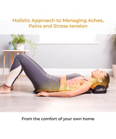 LyfeFocus Acupressure Mat & Pillow Set with Travel Bag - Back, Neck & Shoulder Pain Relief - Black & Orange - Buy Online on GoSupps.com
