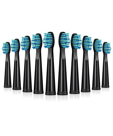 Smarterrcare Electric Toothbrush Replacement Heads 10 Compatible with Fairywill FW-507/508/551/917/959, FW-D1/FW-D3/FW-D7/FW-D8, YUNCHI Y1 - Dark