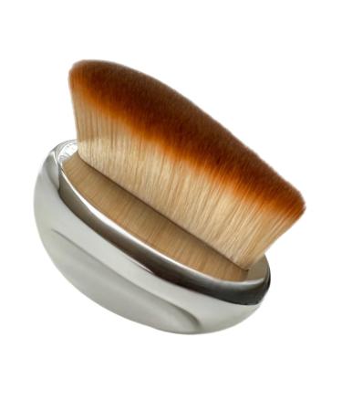 Narrow Foundation Brush Palm Makeup SOFT Kabuki Dome Shaped Face Body Shimmer Oil SPF Blush Bronzer Highlighter Blending Self-Tanner Buffing Liquid Powder Cream Streak-Free Cosmetic Application