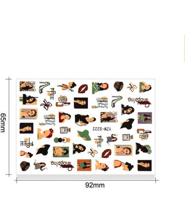 8 Sheets Lemon Banana Leaf Orange Manicure Decor Nail Stickers Adhesive Decals Summer Fruit - Buy Online on GoSupps.com