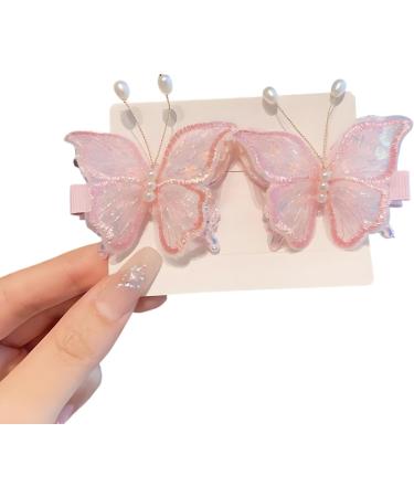 Girls Hair Clips Cute Butterfly Hair Clips girls hair accessories suitable for daily holiday parties and give gifts(pink-1pair) - Buy Online on GoSupps.com