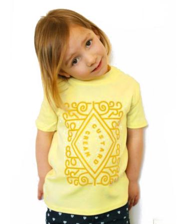 Baby Moo's Cute Custard Cream Baby & Kids T-Shirt for Boys or Girls | Biscuit Baby & Toddler Short Sleeve Top T Shirt/Cool Top - Baby Shower New Baby Shirts 3-4 Years Yellow