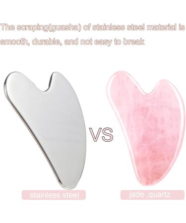 304 Stainless Steel Gua Sha Facial Tool - Spa Quality Skin Care for Face Eyes & Neck | Heart-Shaped Design Gift - Buy Online on GoSupps.com