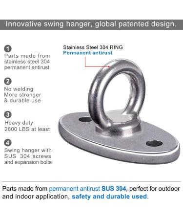 SELEWARE 2800 lb Capacity Wall Ceiling Mount Bracket for Suspension Trainer Kit - Yoga Swing, Battle Ropes, Rings - 2 Pack - Buy Online on GoSupps.com