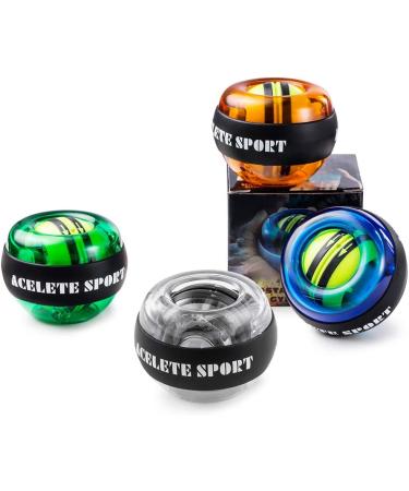 ACELETE Auto-Start 2.0 Power Ball Wrist Trainer - LED Forearm Exerciser for Wrist Strength - Transparent - Buy Online on GoSupps.com