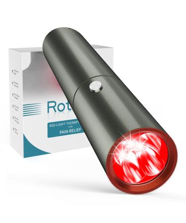 Rotsha Red Light Therapy Device - Enhanced Strong Energy Red & Infrared Light Wand for Body Pain Relief Healing Handheld at-Home Healthcare Gift for Women Men Elders Dogs, 940nm 850nm 830nm 660nm Dim Gray