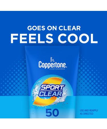 Coppertone SPORT Clear Sunscreen Lotion SPF 50 - Water Resistant, Broad Spectrum 5 Fl Oz Tube - Buy Online on GoSupps.com