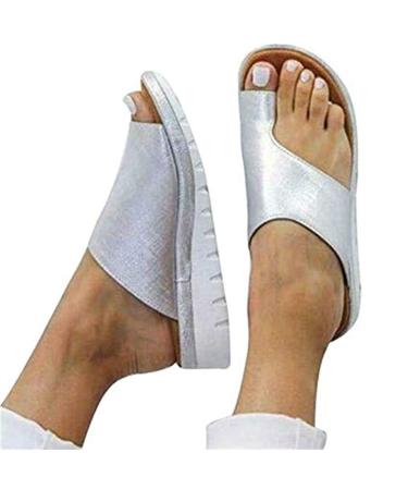 Women Plateau Sandals Bunion Correction Sandals Clip Toe Flop Flops Orthopedic Bunion Corrector Summer Open Toes Beautable Beach Travel Shoes With Leopard Pattern 02.38 (3 39 EU) 2 39 EU