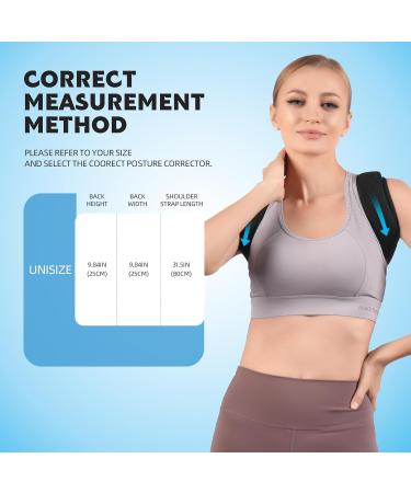 Posture Corrector for Men & Women - Comfortable Adjustable Upper Back Brace for Lumbar & Neck Pain Relief - One Size Black - Buy Online on GoSupps.com