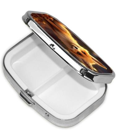 Cute Fox 2 Compartment Small Pill Case | Travel Pill Organizer & Purse Pill Box - Ideal Gifts - Buy Online on GoSupps.com