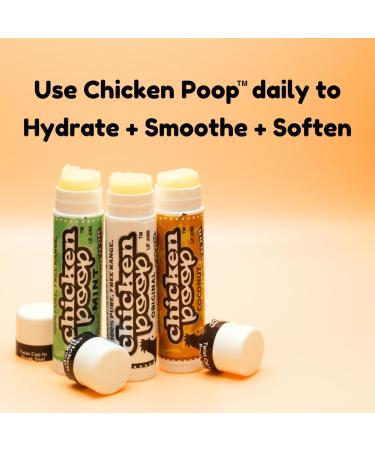 PACK of 4 - .15 oz. MINT Flavor Chicken Poop Lip Balm Value Bundle | Moisturizing for Dry Chapped Lips | Natural Beeswax with Vitamin E Jojoba Oil | Peppermint Oil - Buy Online on GoSupps.com