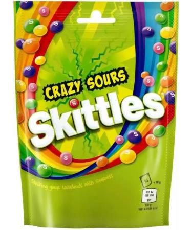 Skittles Crazy Sour Fruit Sweets 136G | Striking your tastebuds with sourness | Suitable for Vegetarians. - Buy Online on GoSupps.com