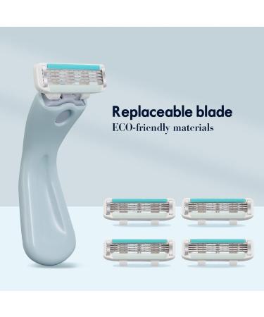 4-Blade Metal Razor Handle for Hassle-Free Shaving | Includes 4 Easy Replacement Cartridges | Ideal for Men & Women - Buy Online on GoSupps.com