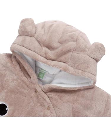JiAmy Newborn Baby Winter Hooded Romper Fleece Snowsuit Jumpsuit Cartoon Cat Outfit 9-12 Months Brown - Buy Online on GoSupps.com