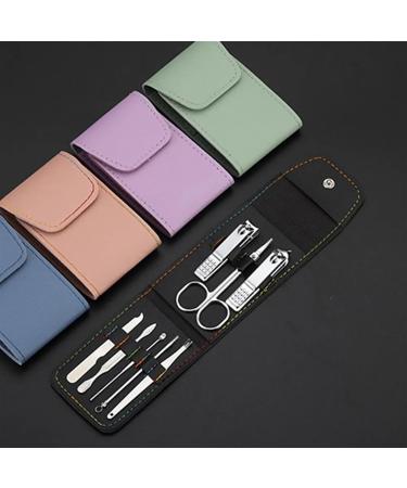 8 Pieces Pedicure Kit Nail File Pusher Tweezers Beauty Care Instruments Set with Leather Pouch (Color : Green) - Buy Online on GoSupps.com