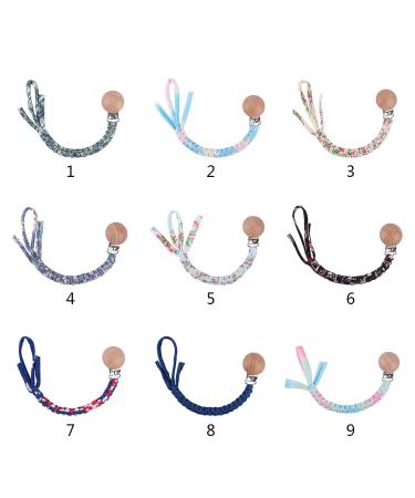 Tian-K Handmade Beech Wood Pacifier Chain Clip - Eco-Friendly Cotton Woven Baby Dummy Leash - Buy Online on GoSupps.com