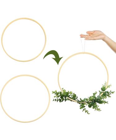 Sntieecr 12 Pack Bamboo Floral Hoop Rings for DIY Wedding Decor - 10 & 12 Inch Sizes - Ideal for Dream Catchers and Wall Hanging Crafts - Buy Online on GoSupps.com