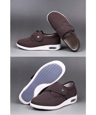 XMSM Unisex Diabetic Air Cushion Walking Shoes | Adjustable & Lightweight | Breathable Mesh for Swollen Feet | Plantar Fasciitis Relief | Brown, Size 7 - Buy Online on GoSupps.com
